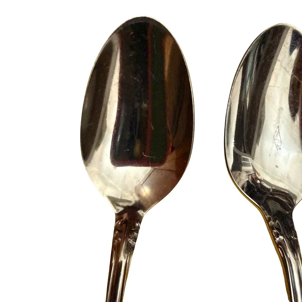 8 Oneidacraft Chateau Deluxe Stainless Iced Tea Spoon Set Floral Scroll 7.5in
